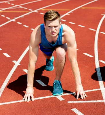 male athlete ready to run the race